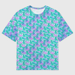 Футболка оверсайз мужская Чешуя Хвост русалки, цвет: 3D-принт