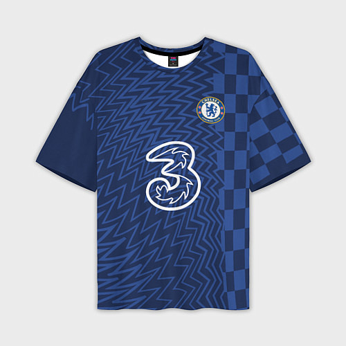 Мужская футболка оверсайз FC Chelsea Home Vapor Match Shirt 202122 / 3D-принт – фото 1