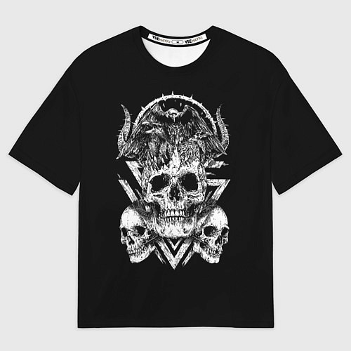 Мужская футболка оверсайз Черепа и Вороны Skulls Raven / 3D-принт – фото 1