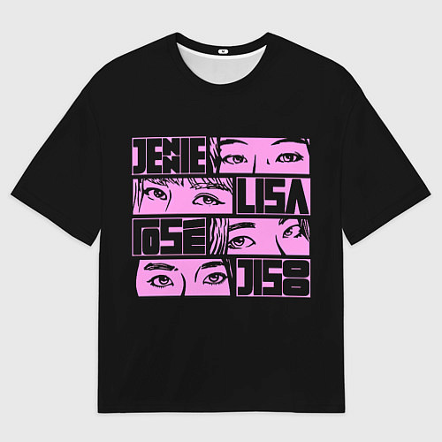 Мужская футболка оверсайз Black pink eyes / 3D-принт – фото 1