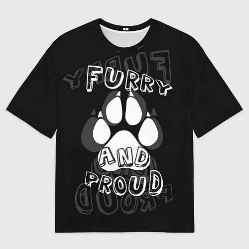 Мужская футболка оверсайз Furry proud / 3D-принт – фото 1