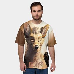 Футболка оверсайз мужская Furry jackal, цвет: 3D-принт — фото 2