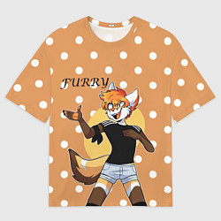 Футболка оверсайз мужская Furry fox guy, цвет: 3D-принт