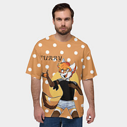 Футболка оверсайз мужская Furry fox guy, цвет: 3D-принт — фото 2