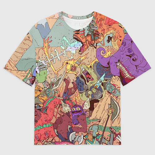 Мужская футболка оверсайз MONSTER WAR СЮРРЕАЛИЗМ / 3D-принт – фото 1