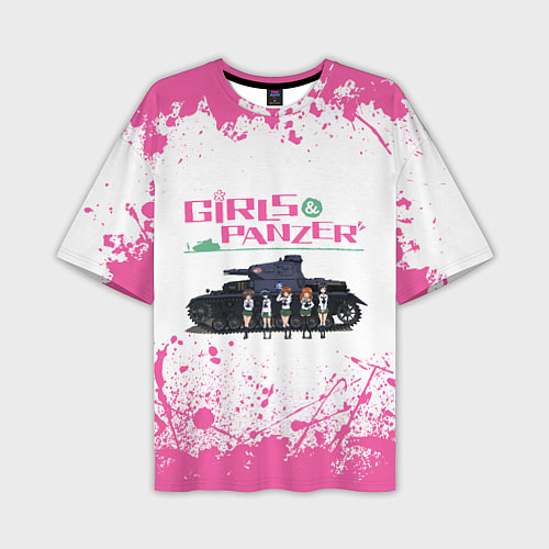 Мужская футболка оверсайз Девушки и танки Pink Z / 3D-принт – фото 1