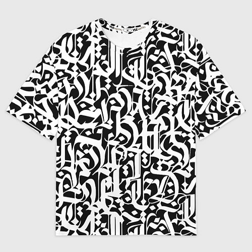 Мужская футболка оверсайз КАЛЛИГРАФИЯ CALLIGRAPHY / 3D-принт – фото 1