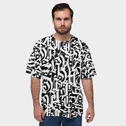 Футболка оверсайз мужская КАЛЛИГРАФИЯ CALLIGRAPHY, цвет: 3D-принт — фото 2