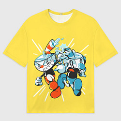 Футболка оверсайз мужская Cuphead bros, цвет: 3D-принт