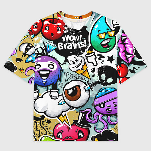 Мужская футболка оверсайз Граффити / 3D-принт – фото 1