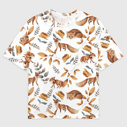 Футболка оверсайз мужская Лиса, цвет: 3D-принт
