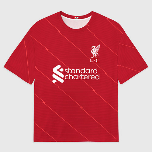 Мужская футболка оверсайз Салах Ливерпуль форма 202122 / 3D-принт – фото 1