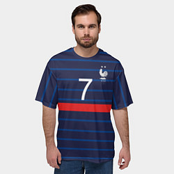 Футболка оверсайз мужская Гризман футболист Франция, цвет: 3D-принт — фото 2