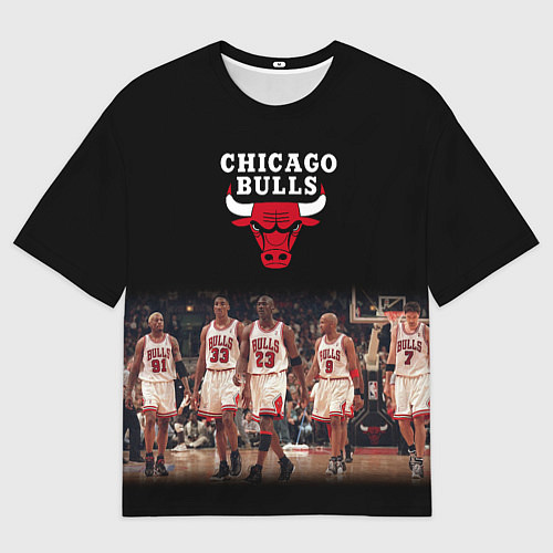 Мужская футболка оверсайз CHICAGO BULLS 3 / 3D-принт – фото 1