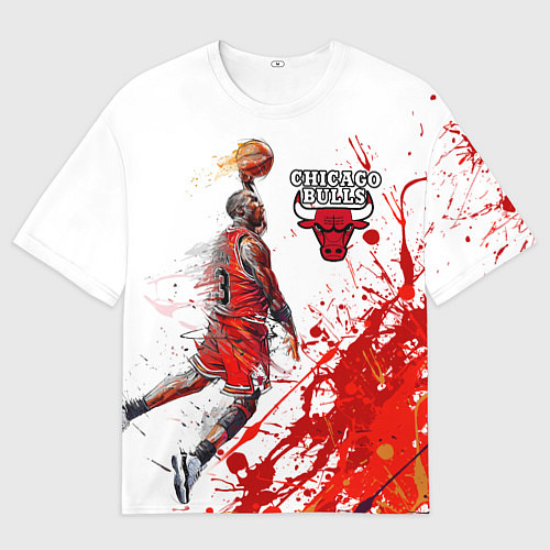 Мужская футболка оверсайз CHICAGO BULLS 9 / 3D-принт – фото 1