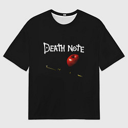 Футболка оверсайз мужская Death Note яблоко и ручка, цвет: 3D-принт