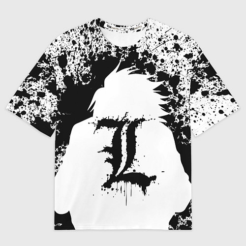 Мужская футболка оверсайз Death Note черная краска / 3D-принт – фото 1