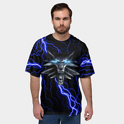 Футболка оверсайз мужская THE WITCHER МОЛНИЯ BLUE, цвет: 3D-принт — фото 2