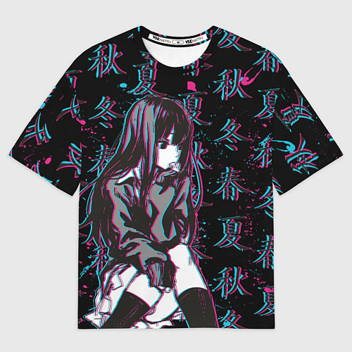 Мужская футболка оверсайз Sad Anime Girl / 3D-принт – фото 1