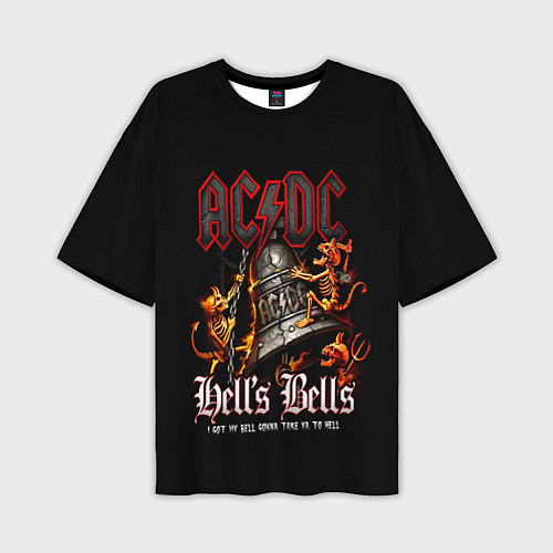 Мужская футболка оверсайз ACDC Hells Bells / 3D-принт – фото 1