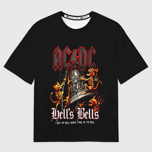 Мужская футболка оверсайз ACDC Hells Bells / 3D-принт – фото 1