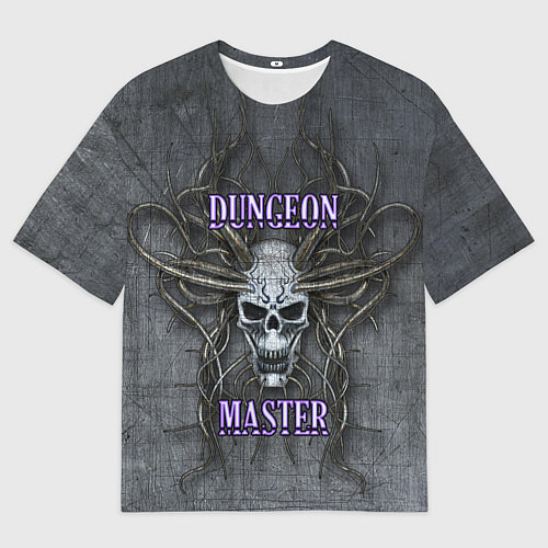 Мужская футболка оверсайз DM Dungeon Master SKULL / 3D-принт – фото 1