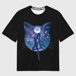 Мужская футболка оверсайз Sailor Moon силуэт