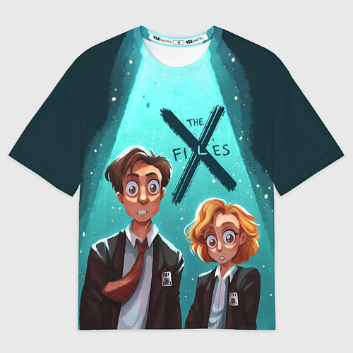 Мужская футболка оверсайз Fox Mulder and Dana Scully / 3D-принт – фото 1