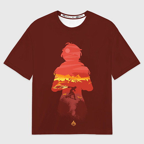 Мужская футболка оверсайз Genshin Impact Diluc / 3D-принт – фото 1