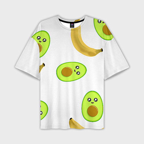 Мужская футболка оверсайз Банан и Авокадо / 3D-принт – фото 1