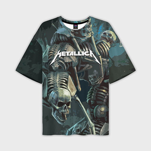 Мужская футболка оверсайз Metallica Metal Skull / 3D-принт – фото 1
