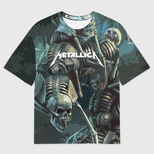 Мужская футболка оверсайз Metallica Metal Skull / 3D-принт – фото 1