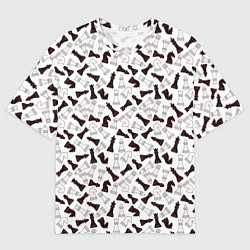 Футболка оверсайз мужская Шахматные Фигуры, цвет: 3D-принт