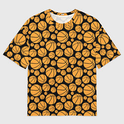 Футболка оверсайз мужская Баскетбольные Мячи, цвет: 3D-принт