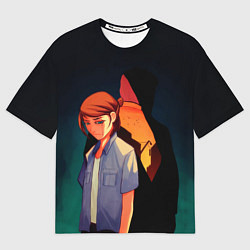 Мужская футболка оверсайз Анимационные Элли и Джоел