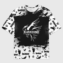 Мужская футболка оверсайз Старшая школа Карасуно