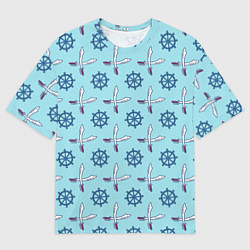 Мужская футболка оверсайз Пиратский фон