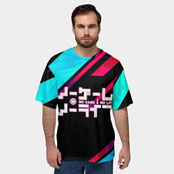 Футболка оверсайз мужская NO GAME NO LIFE LOGO, цвет: 3D-принт — фото 2