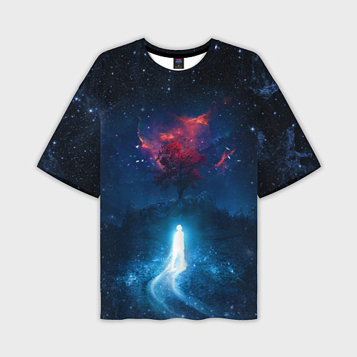 Мужская футболка оверсайз Душа идущая в космос Soul space Z / 3D-принт – фото 1