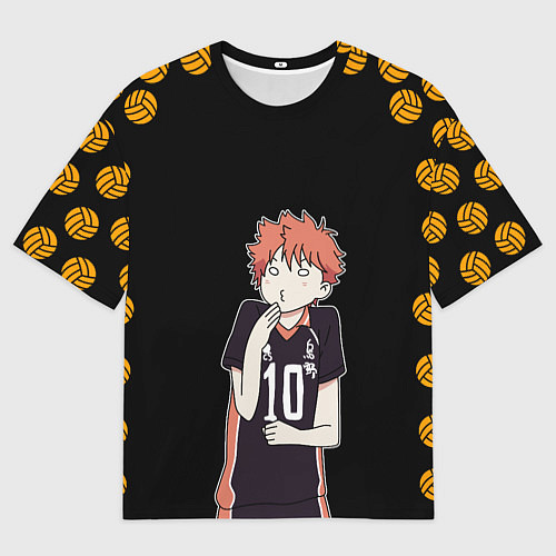 Мужская футболка оверсайз ХИНАТА ВОЛЕЙБОЛ!! / 3D-принт – фото 1