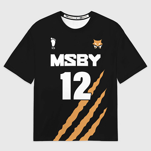 Мужская футболка оверсайз 12 MSBY BLACK JACKALS / 3D-принт – фото 1