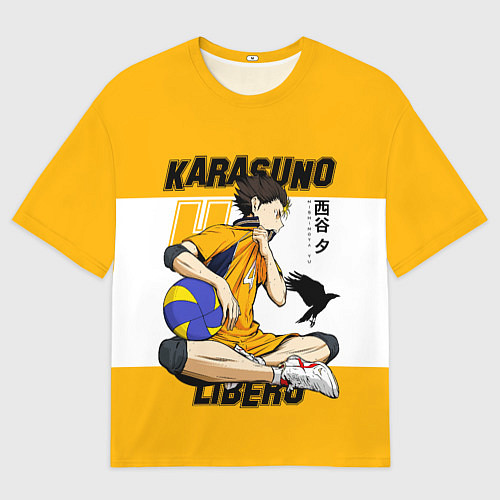 Мужская футболка оверсайз Юу Нишиноя из Карасуно Haikyu!! / 3D-принт – фото 1