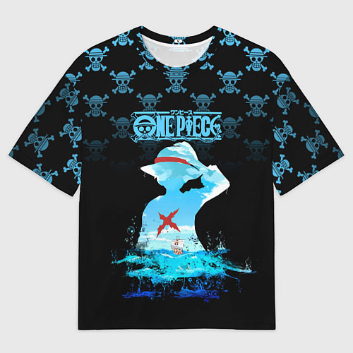 Мужская футболка оверсайз Луффи Пираты Соломенной Шляпы / 3D-принт – фото 1