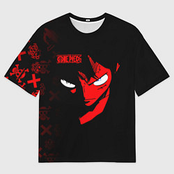 Футболка оверсайз мужская Взгляд Луффи One Piece, цвет: 3D-принт