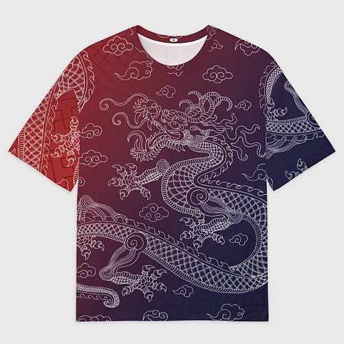 Мужская футболка оверсайз Традиционный китайский дракон / 3D-принт – фото 1