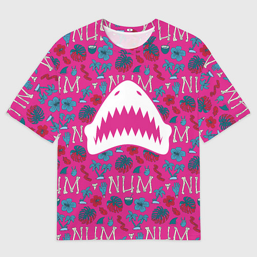 Мужская футболка оверсайз King Shark Num Num Num / 3D-принт – фото 1