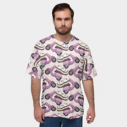 Футболка оверсайз мужская Медведи на мопеде, цвет: 3D-принт — фото 2