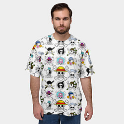 Футболка оверсайз мужская Веселые Роджеры пиратов Соломенной Шляпы, цвет: 3D-принт — фото 2