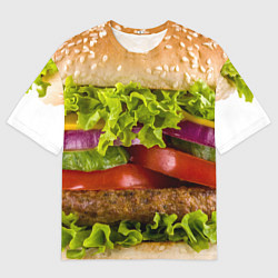 Футболка оверсайз мужская Бургер, цвет: 3D-принт