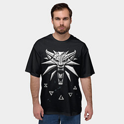 Футболка оверсайз мужская THE WITCHER СЕРЫЙ ЛОГОТИП, цвет: 3D-принт — фото 2